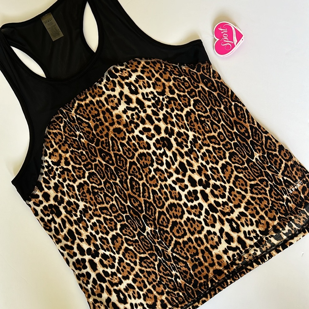 Vintage Juicy Couture y2k leopard print and mesh racerback tee